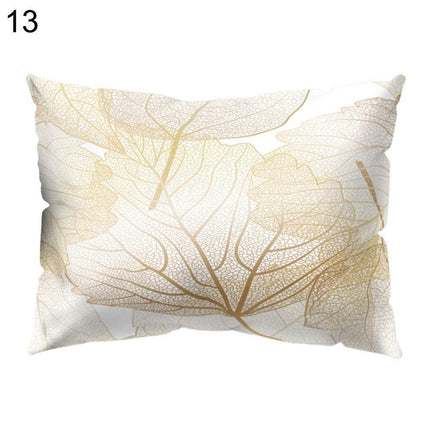 Charming Botanical Print Pillow Cover - Luxurious Peach Skin Cushion Case