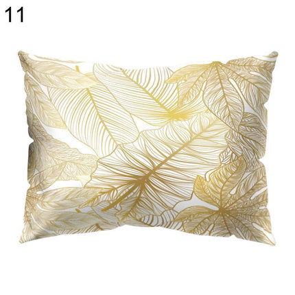 Charming Botanical Print Pillow Cover - Luxurious Peach Skin Cushion Case