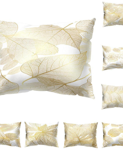 Charming Botanical Print Pillow Cover - Luxurious Peach Skin Cushion Case