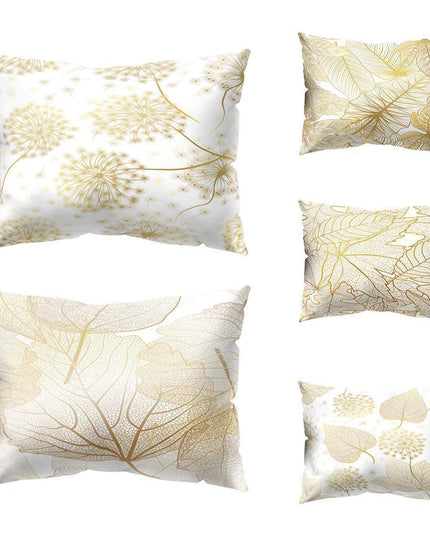 Charming Botanical Print Pillow Cover - Luxurious Peach Skin Cushion Case