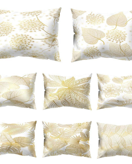 Charming Botanical Print Pillow Cover - Luxurious Peach Skin Cushion Case