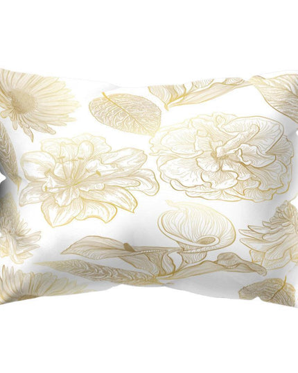 Charming Botanical Print Pillow Cover - Luxurious Peach Skin Cushion Case