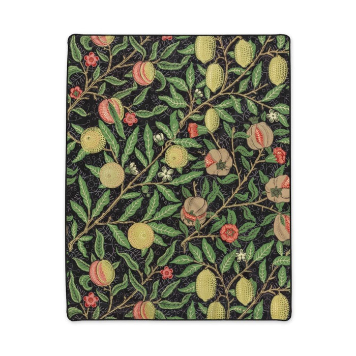 Fruit pattern by William Morris Black Trim Polyester Blanket