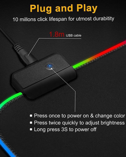 Radiation-Shielded Extra-Large LED Gaming Mousepad - Available Now with 0.55kg Weight