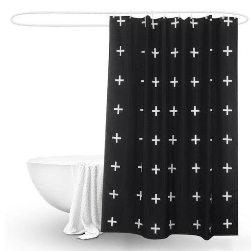 Contemporary Waterproof Shower Curtain with Geometric Elegance