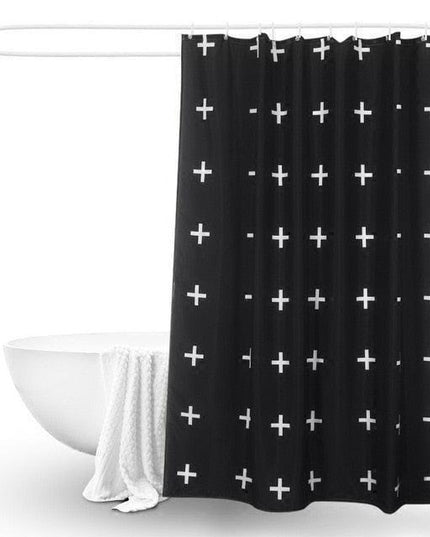 Stylish Geometric Pattern Shower Curtain with Waterproof Protection