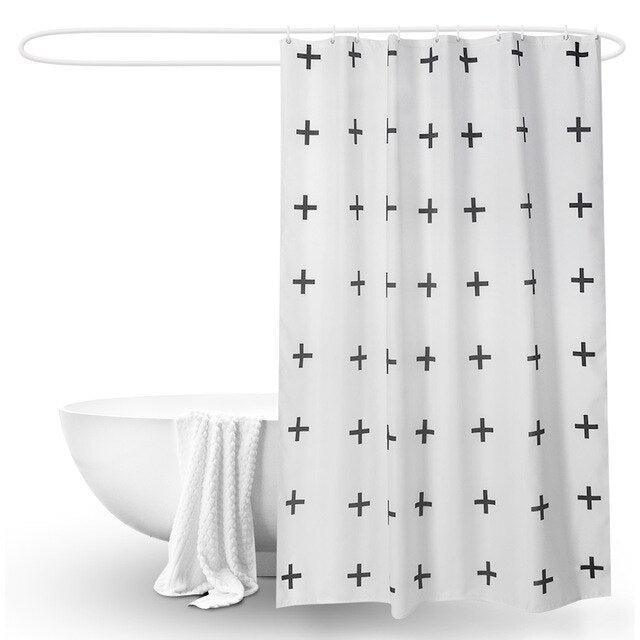 Modern Geometric Print Waterproof Shower Curtain for Stylish Bathrooms
