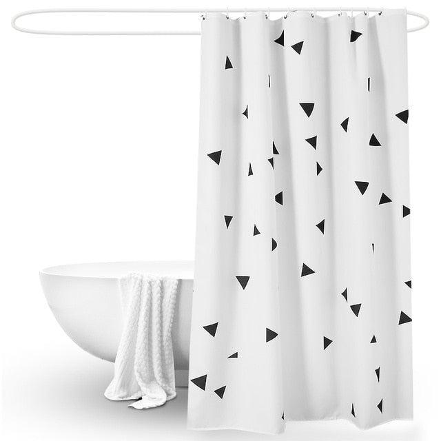 Contemporary Waterproof Shower Curtain with Geometric Elegance