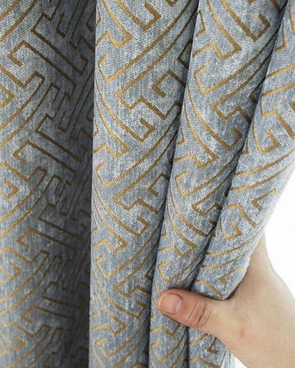 Chic Geometric Jacquard Chenille Curtains for Elegant Privacy Enhancement