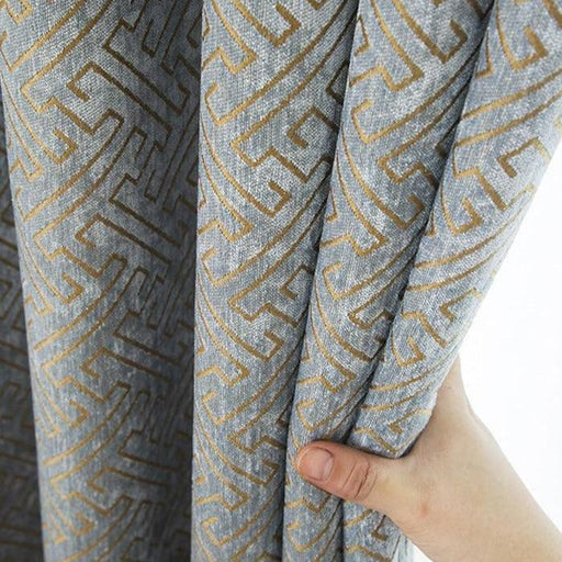 Chic Geometric Jacquard Chenille Drapes for Modern Privacy