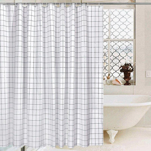 Geometric Print Polyester Shower Curtain with Eco-Friendly Design