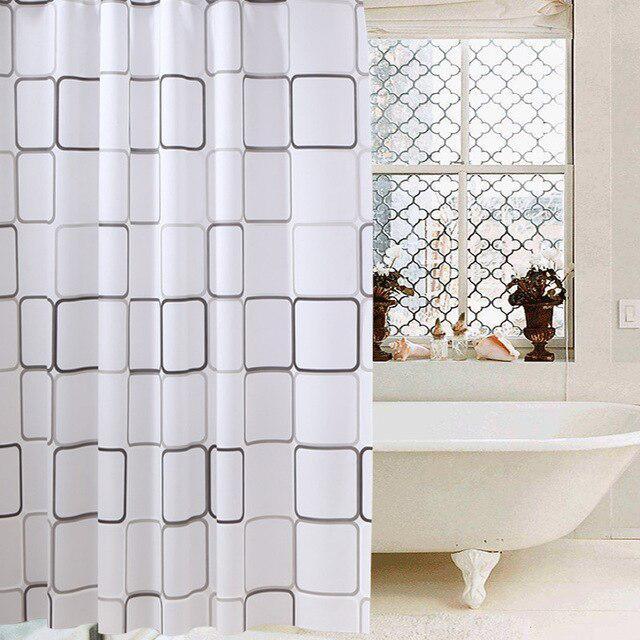 Modern Bathroom Shower Curtain with Geometric Print for a Stylish Update