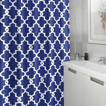 Geometric Pattern Waterproof Fabric Shower Curtain for Chic Bathrooms