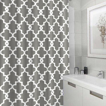 Geometric Pattern Waterproof Fabric Shower Curtain for Chic Bathrooms