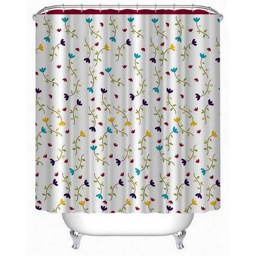 Contemporary Geometric Print Shower Curtain Set with 12 Hooks