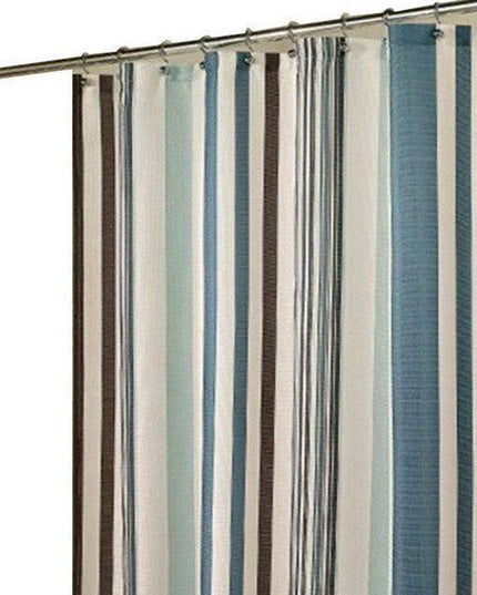 Contemporary Water-Resistant Geometric Pattern Shower Curtain Set with 12 Hooks