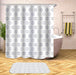 Modern Geometric Print Fabric Shower Curtain Set with Hooks