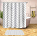 Modern Geometric Print Fabric Shower Curtain Set with Hooks