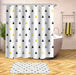 Elegant Geometric Patterned Shower Curtain Set with Hooks and Water Repellent Coating