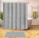 Unique Geometric Print Waterproof Shower Curtain with Hooks