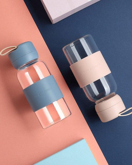 Eco-Friendly Glass Hydration Bottle with Silicone Protection - Stylish and Sustainable Essentials