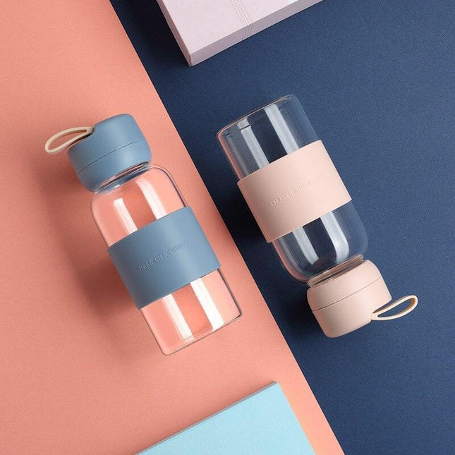 Eco-Friendly Glass Hydration Bottle with Silicone Protection - Stylish and Sustainable Essentials