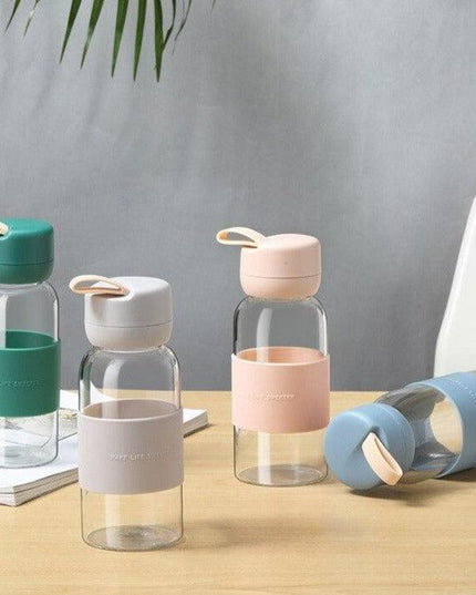 Eco-Friendly Glass Hydration Bottle with Silicone Protection - Stylish and Sustainable Essentials