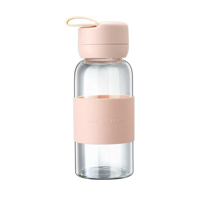 Sleek Glass Water Bottle with Silicone Sleeve - Eco-Friendly Hydration Companion