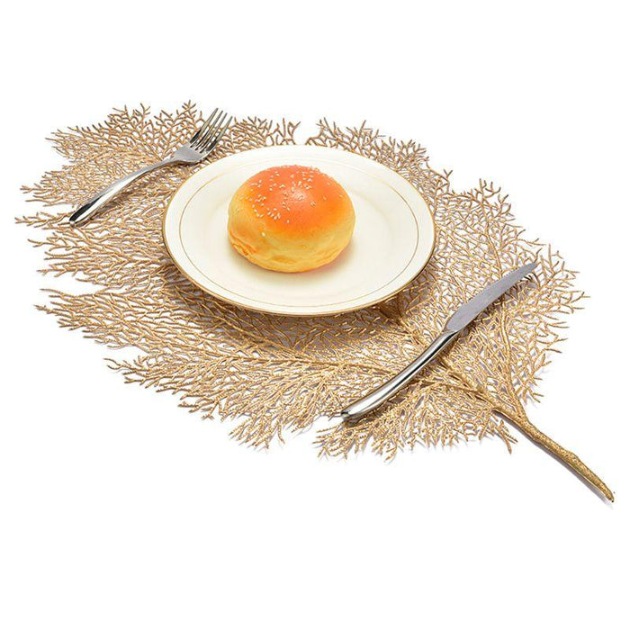 Golden Leaf Dining Placemat: Elegant Table Protector & Decorative Accent