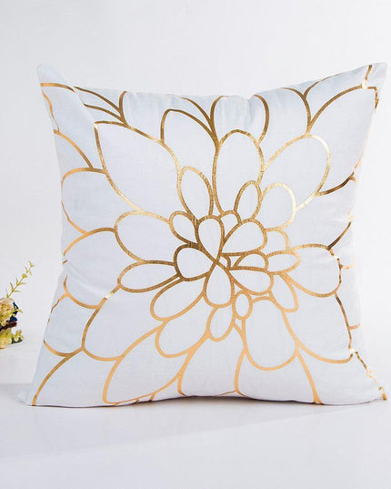 Elegant Gold Foil Decorative Pillow Cover - Chic 18x18 Inch Square Cushion Case for Home Styling
