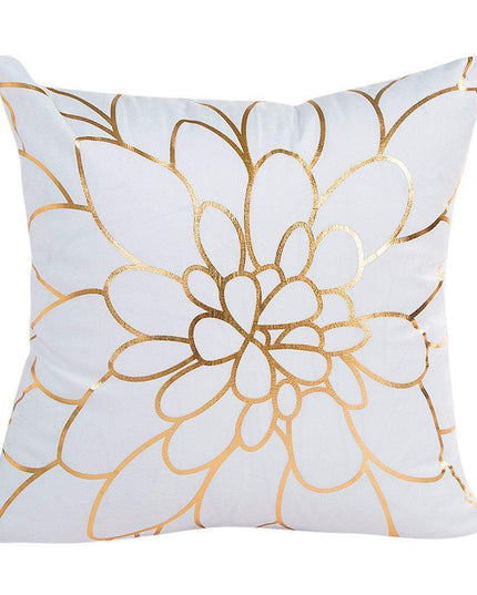 Elegant Gold Foil Decorative Pillow Cover - Chic 18x18 Inch Square Cushion Case for Home Styling