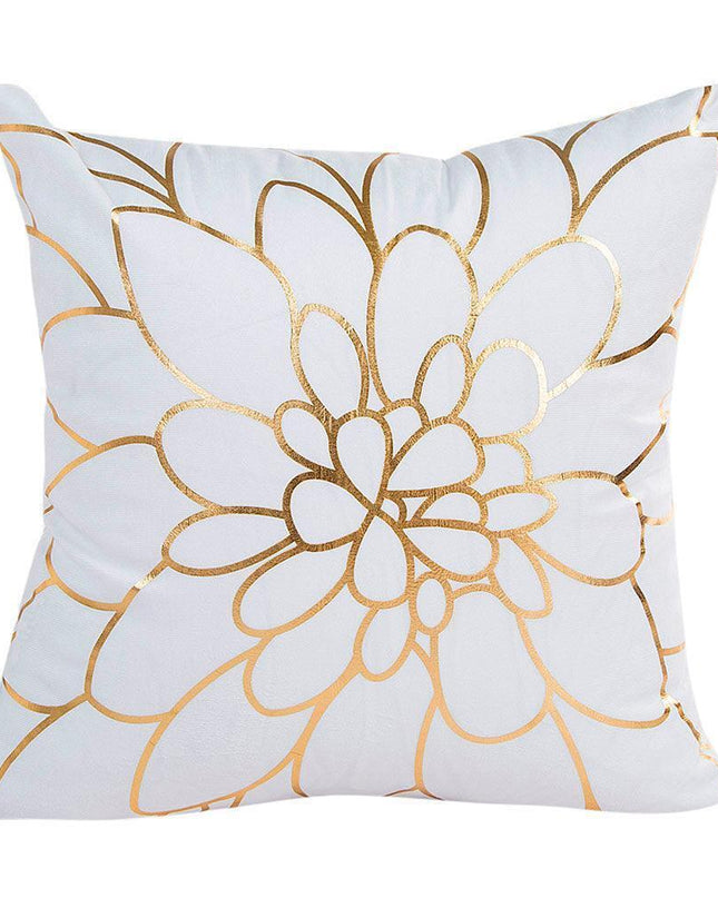Elegant Gold Foil Decorative Pillow Cover - Chic 18x18 Inch Square Cushion Case for Home Styling