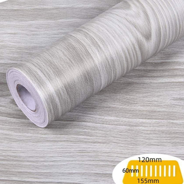Peel and Stick Waterproof Grey Wood Grain Wallpaper for Effortless Home Makeover