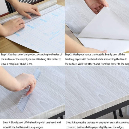 Peel and Stick Waterproof Grey Wood Grain Wallpaper for Effortless Home Makeover