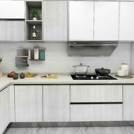 Peel and Stick Waterproof Grey Wood Grain Wallpaper for Effortless Home Makeover