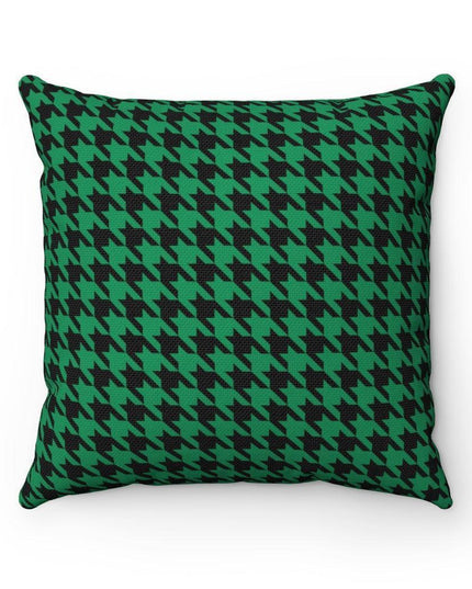 Sophisticated Green Houndstooth Dual-Sided Pillowcase