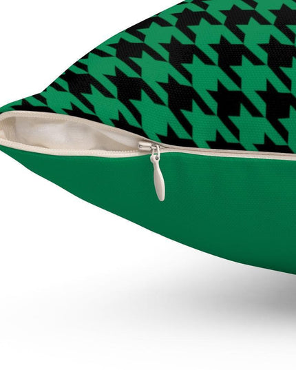 Sophisticated Green Houndstooth Dual-Sided Pillowcase