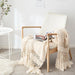 Tassel-Embellished Knit Weighted Blanket for Ultimate Comfort