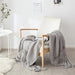 Cozy Tassel-Trimmed Knit Weighted Blanket with Portable Design
