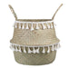 Eco-Friendly Handwoven Seagrass and Wicker Storage Baskets with Bamboo Accents