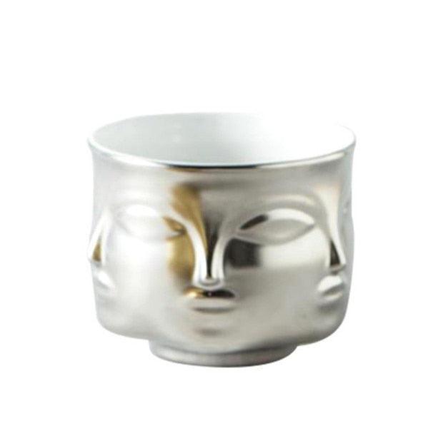 Elegant Ceramic Head Planter for Contemporary Greenery Display