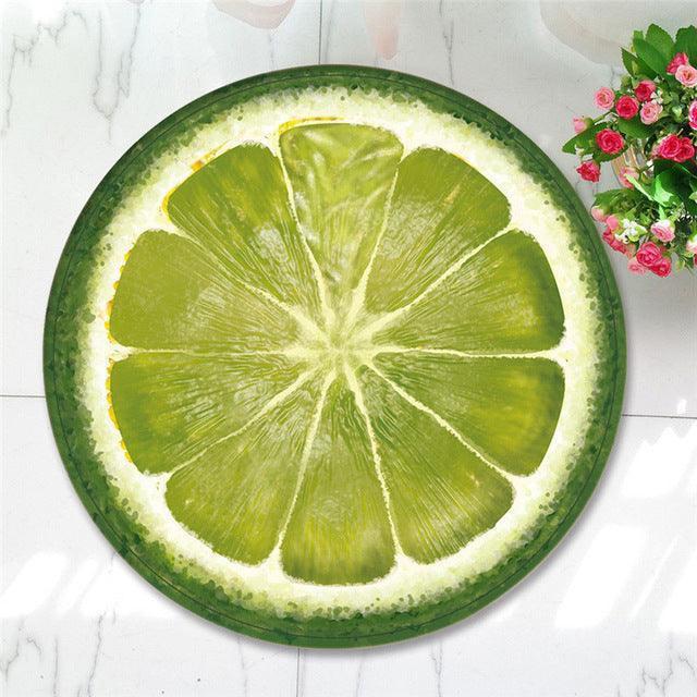 Colorful Fruit-Themed Round Rug for Kids' Spaces