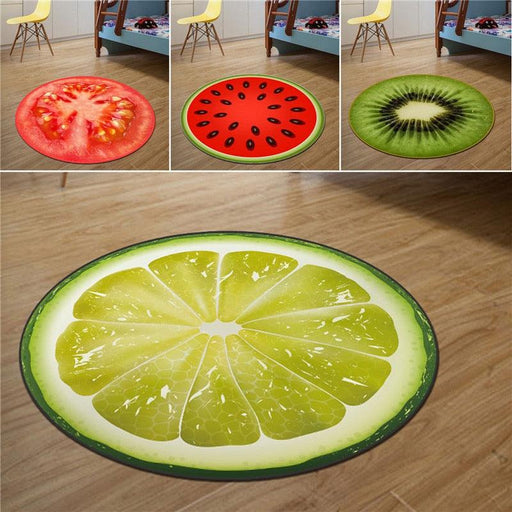 Kids' Vibrant Fruit-Inspired Round Rug for Playful Spaces