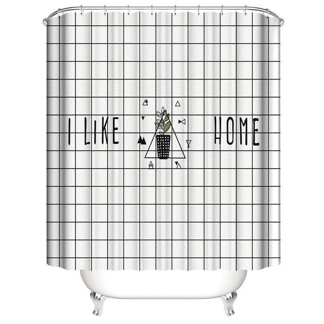 Pamper Yourself Black Shower Curtain with Hot Bath Design