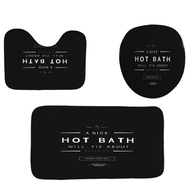 HOT BATH | Black Design | Shower Curtain