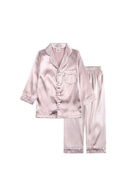 Elegant Kids' Long Sleeve Satin Sleepwear Set