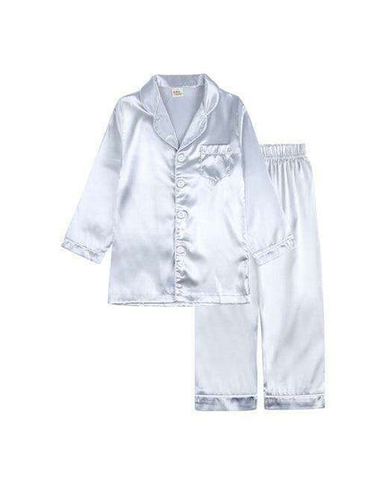 Elegant Kids' Long Sleeve Satin Sleepwear Set