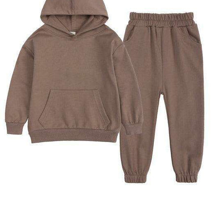 Kids' Stylish Cotton Blend Hoodie and Jogger Set - Ideal for Winter Comfort