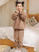 Kids' Coral Fleece Winter Pajama Set with Embroidery