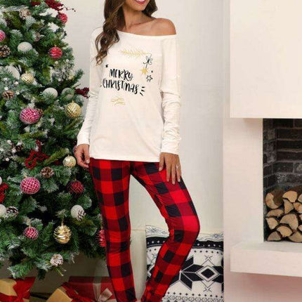Festive Plaid Women's Lounge Set for Ultimate Holiday Comfort